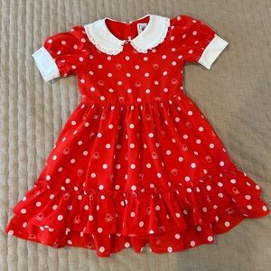 Janie and Jack Disney Minnie Mouse Red Dress with White Collar